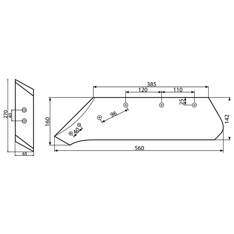 Brazdar dreapta cu dalta 73004/R Kverneland 160x560mm